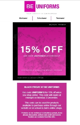 Black Friday - BE Uniforms